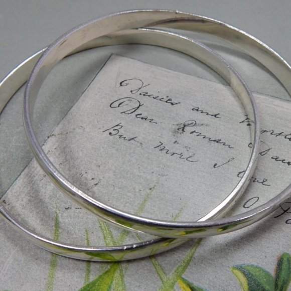 Taxco Jewelry - SET of 2 TAXCO 925 Narrow Sterling Silver Bangle Bracelets